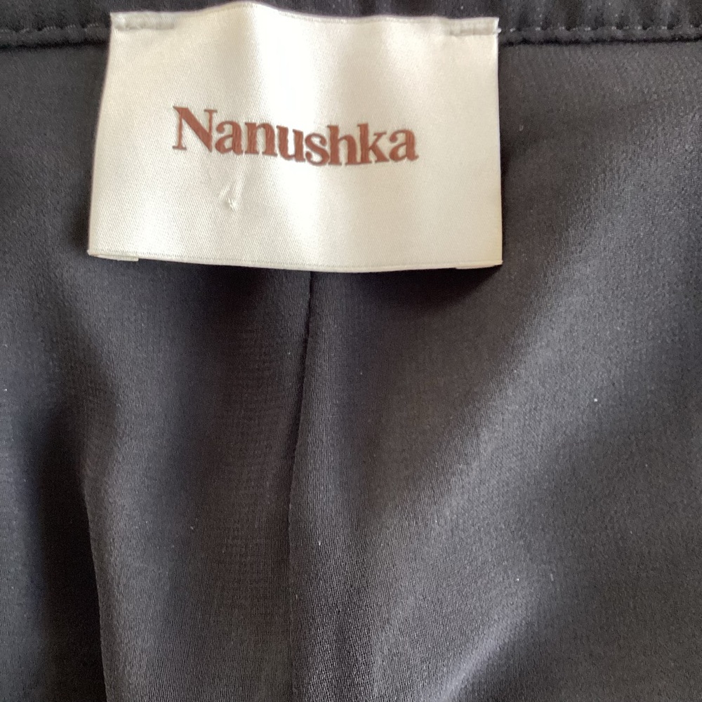 Nanushka Black Slit Pockets Button Closure Mini Skirt SZ XS - Picture 6 of 7